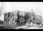 Early on the morning of Nov. 12, 1919, fire was discovered on the roof of the north side school building. Sparks from a chimney had ignited the roof, or a defective flue in the attic caused the roof to ignite. Teachers and students exited classrooms in an orderly fashion and no one was injured during the excitement.